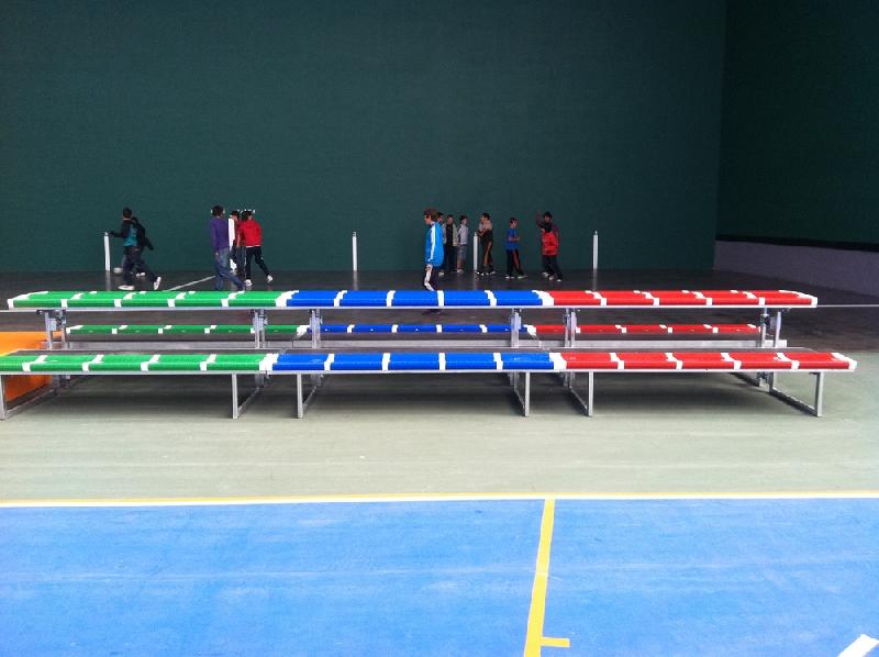 Tribune amovible T-Flex G3 - pourvue de roues sur l'arrière - structure métallique et sièges G3_1