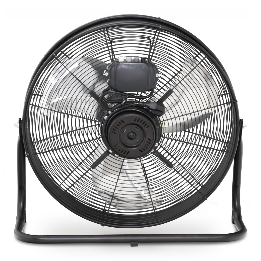 Ventilateur de sol TVM 20 D - 3 vitesses, tête inclinable 360°, design tambour, 120 W_1