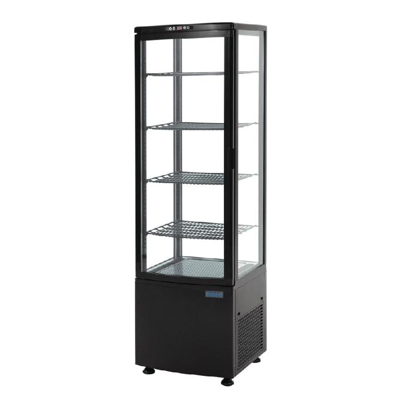 Vitrine réfrigérée panoramique avec portes incurvées Série C noire 235L - Polar - DP289_1