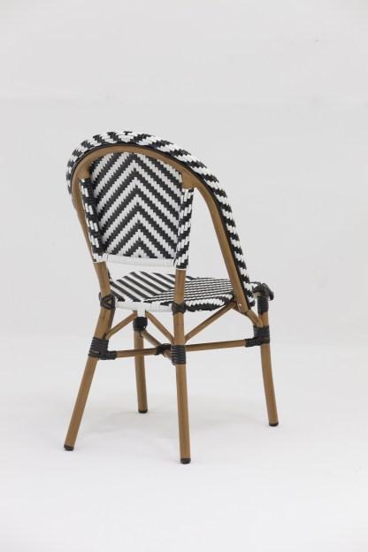 Chaise de terrasse rivoli - chevrons noirs et blancs_1