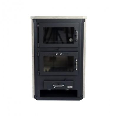 Charleville - Poêle à bois en pierre de Champagne avec four intégré - GF Flam - 17 kW_1