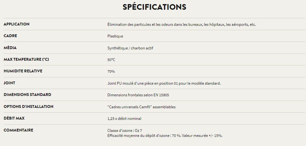 CityCarb E - filtre de ventilation compact en V - filtration particulaire et moléculaire - Camfil - hauteur 592 mm_1