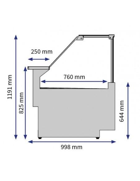 Vitrine canalisable pour viande, traiteur, produits laitiers/fromage - Référence: ONYX 76-2000-N/VD_1