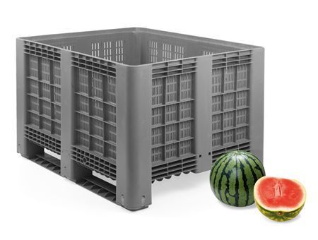 Caisse-palette monobloc étanche en plastique - 120 x 100 cm - Hauteur 90 cm - Capacité 800 litres - Modèle CaissPal Embalogik_1