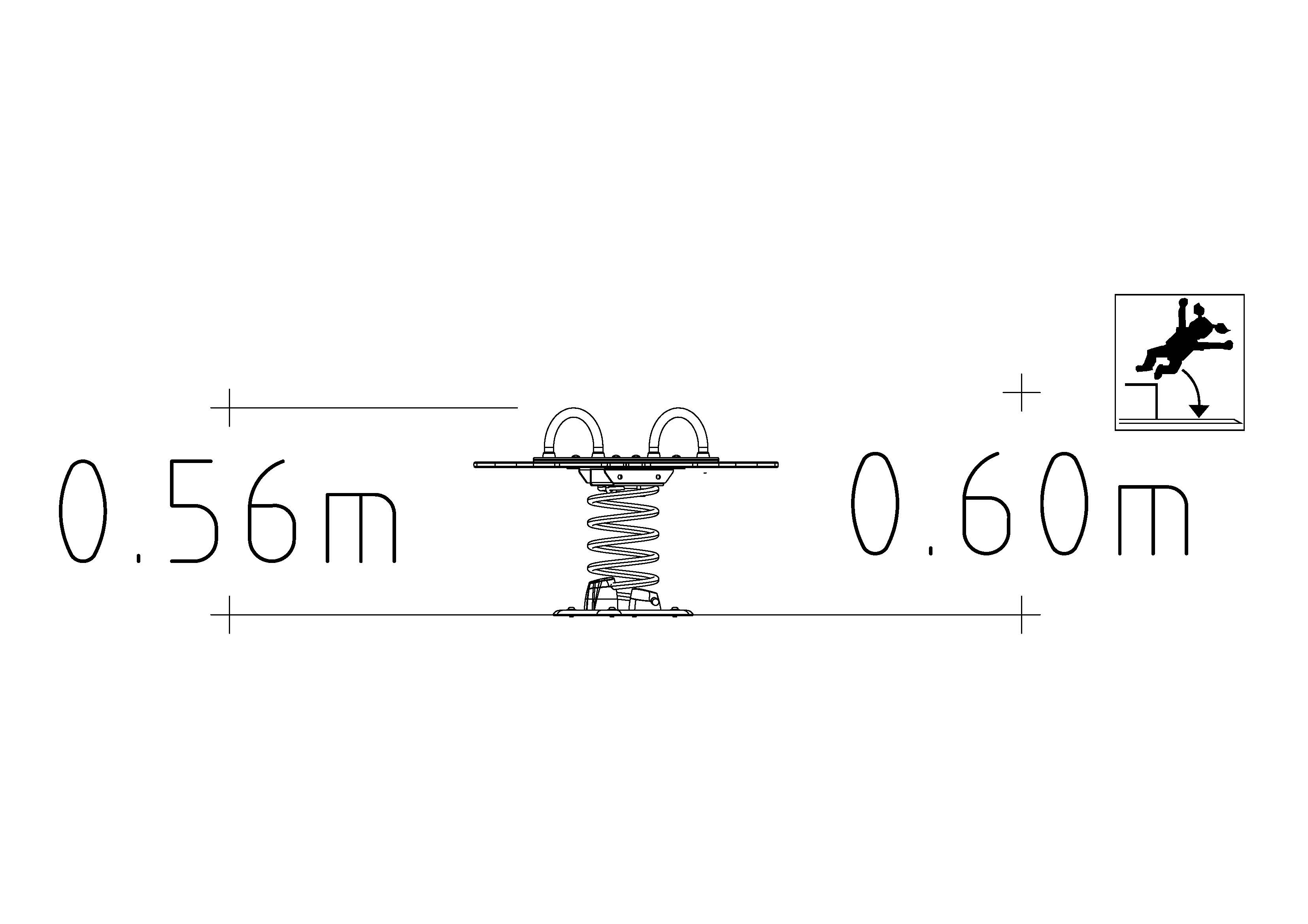 Jeu sur ressort Turtle 4 places pour aires de jeux - réf 8049865 - Hags - Rouge - Fondation à enterrer_1