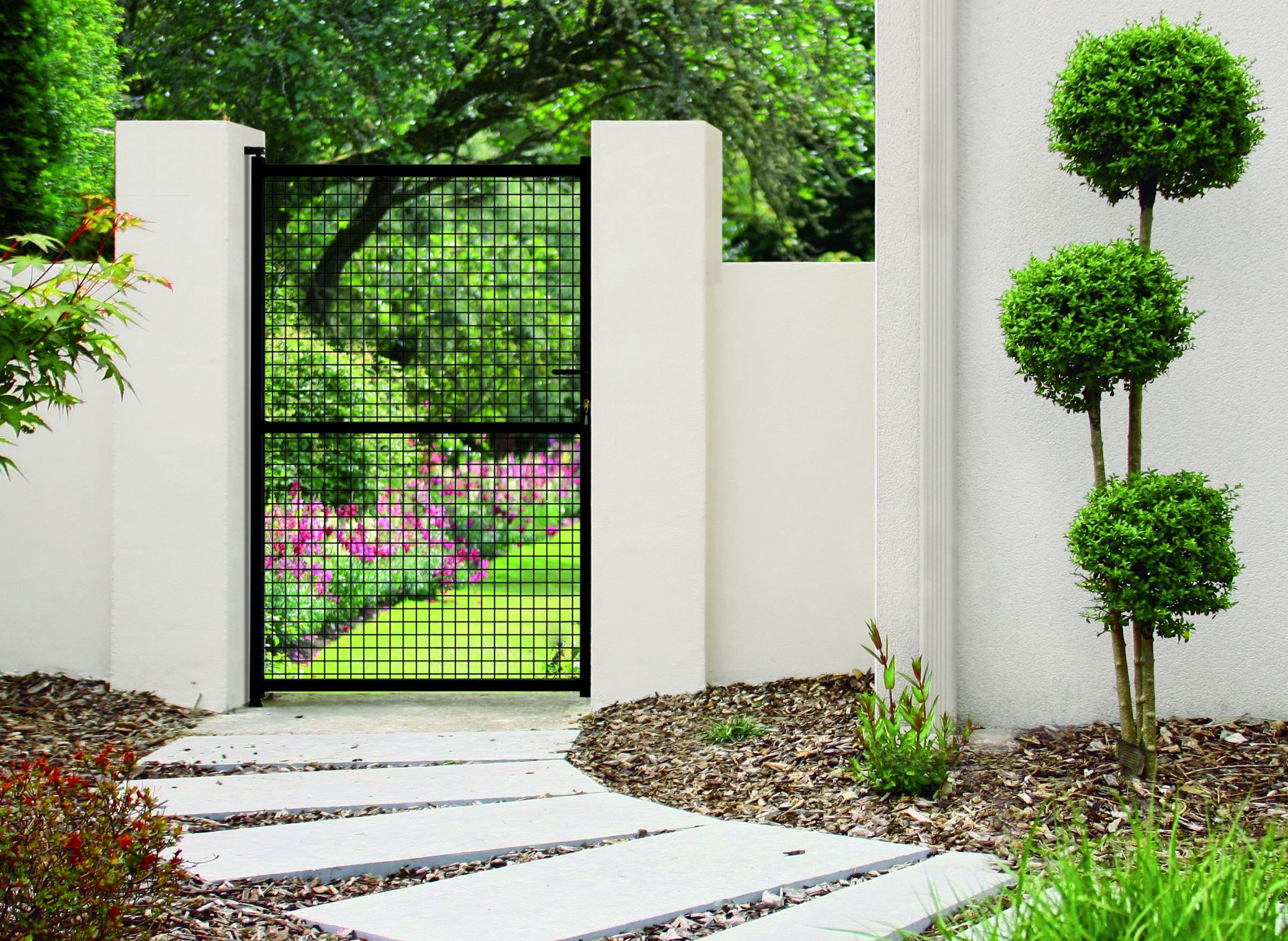 Portail coulissant eco c - cadre 35x35 - grillage maille 50x50 - finitions disponibles_1