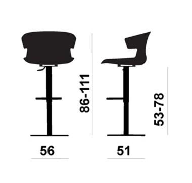 Tabouret de Bar réglable en hauteur Cove - Offisit - Bleu_1