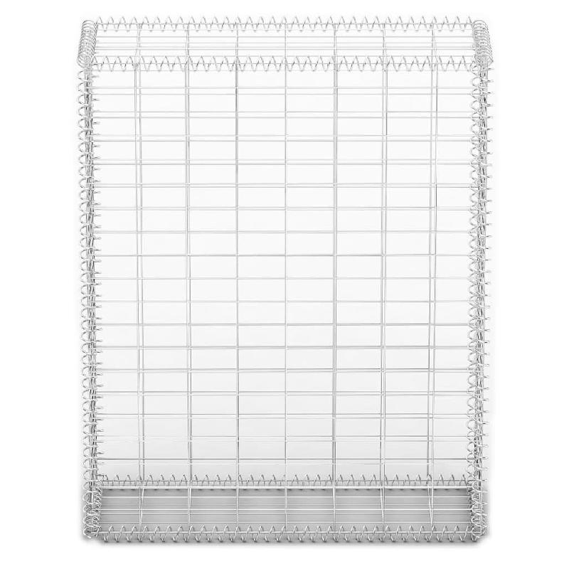 Vidaxl panier de gabion avec couvercle fil galvanisé 100 x 80 x 30 cm 141040_1