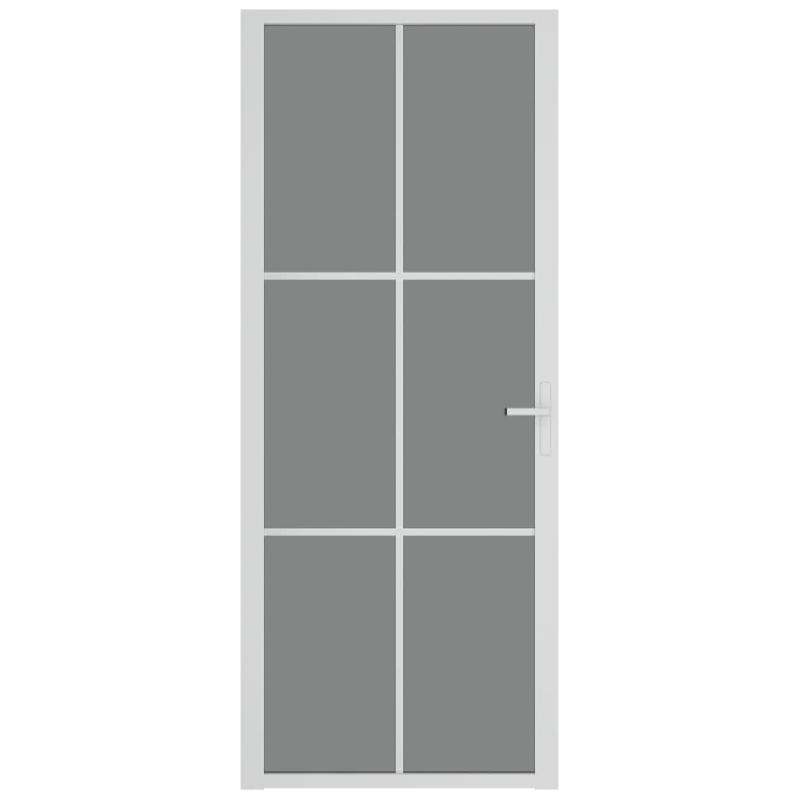 Vidaxl porte intérieure 83x201,5 cm blanc verre esg et aluminium 350589_1