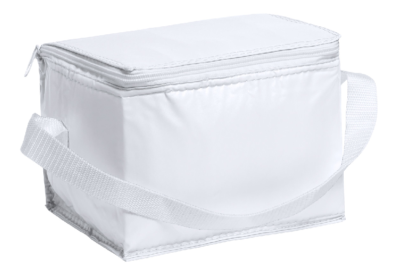 Sac isotherme - fermeture-éclair en PVC avec renfort aluminium - capacité 6 boîtes de 0,33 L - couleur blanc_1