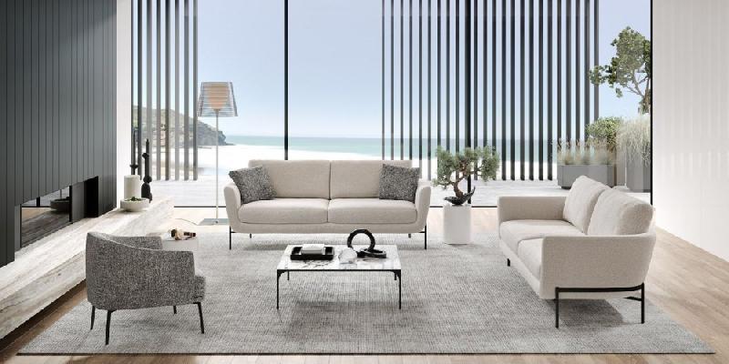 HUDSON OLTA CANAPÉ FIXE  BLANC CASSÉ BEIGE AVEC PIÈTEMENT EN ACIER - EXTRA LARGE_1