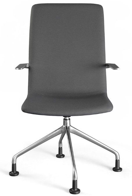 Koda Swiveling Metal - Chaise de bureau avec pied en métal noir ou alu, coque tapissée et options de mécaniques_1