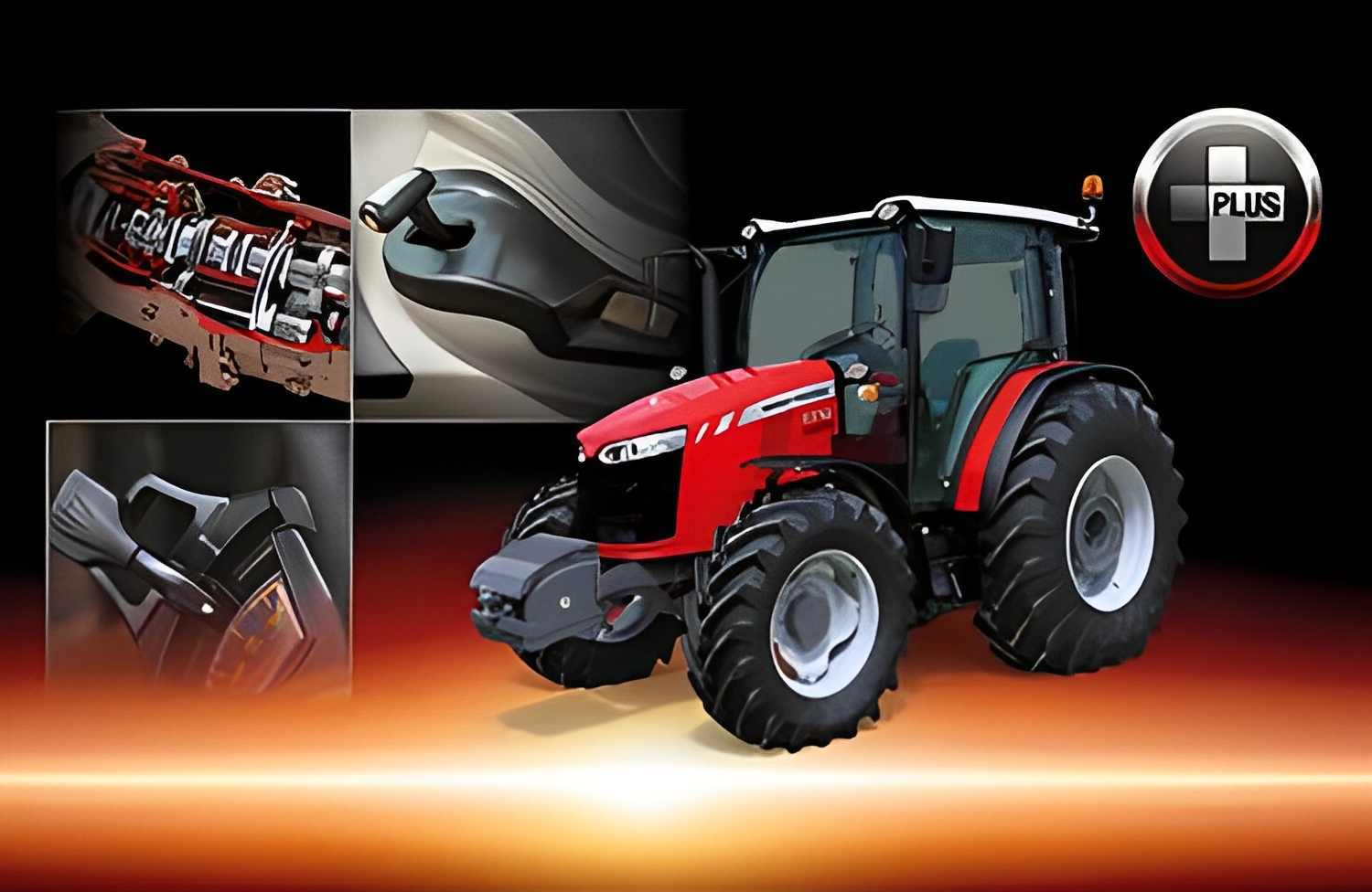 Modèle de tracteur agricole MF 5700 M avec relevage arrière puissant