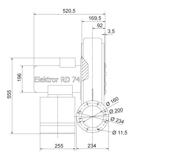 Ventilateur industriel avec débit jusqu'à 90 m³/min
