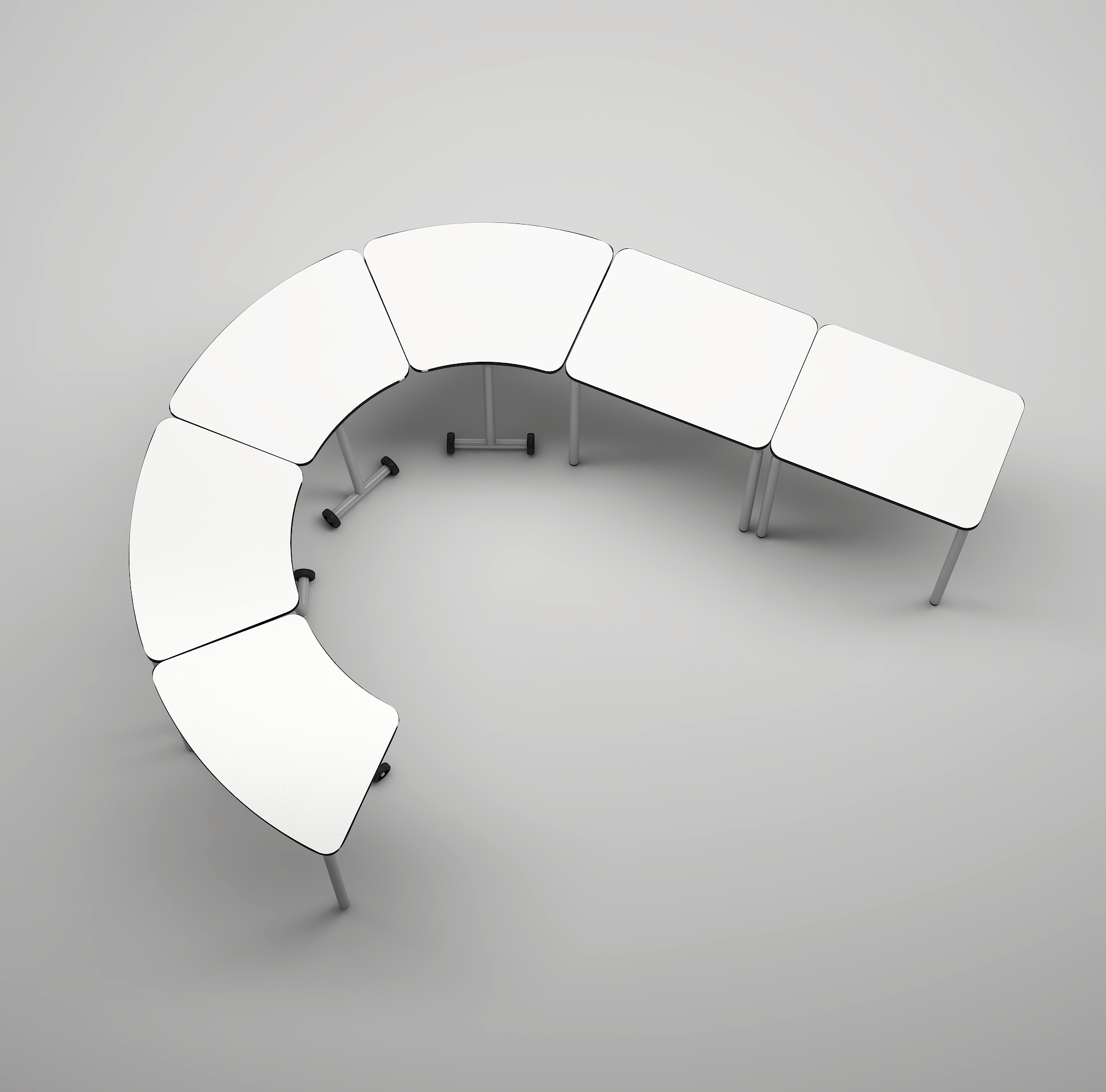 Table d'école rectangulaire Square - structure métallique et finition blanche_1