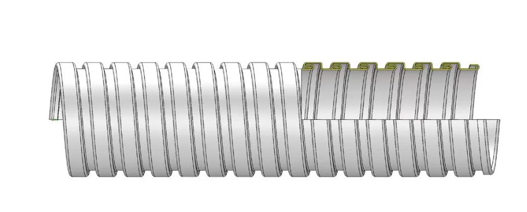 Zd - flexibles métalliques Italflex en acier zingué - double agrafage pour protection mécanique et blindages EMC_1