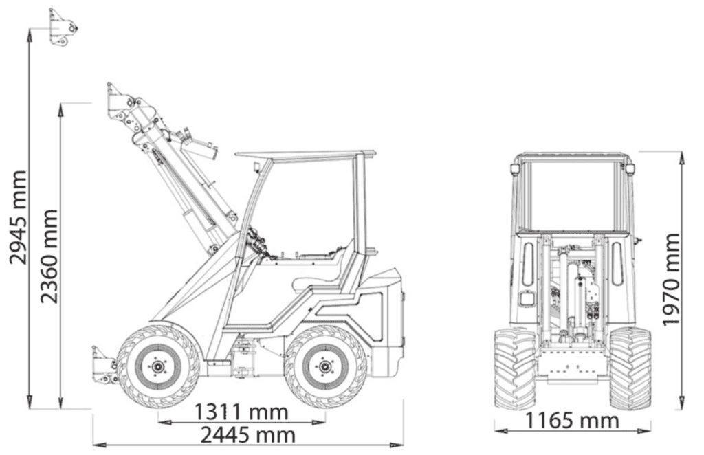 Chargeur articulé 28T - Valet de ferme Cast Loaders avec bras télescopique et motorisation Kubota D 1105_1