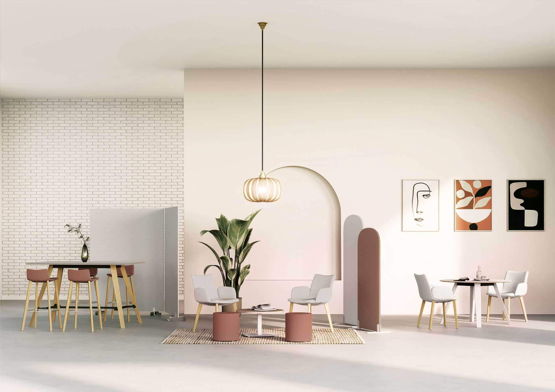 Cloison arrondie en bois - Design moderne et adaptable pour bureaux - Fabrication française et personnalisable_2