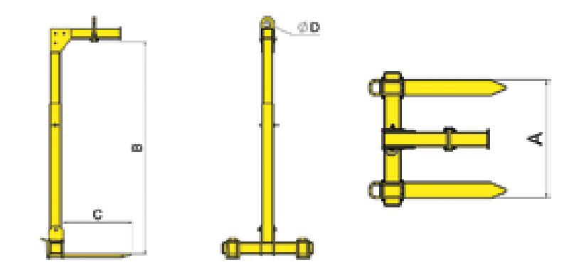 Lève-palette à anneau coulissant réglable en hauteur - Lortel - Charge 500 à 5000 kg - Construction sur mesure_1