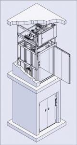 Monte-charges accessibles - Pylône autoporteur BKG France - Capacité 2000 kg - Type 2000.15/90_1