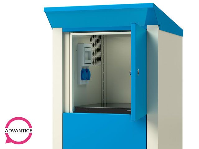 Armoire de recharge extérieure pour batteries de vélos électriques - 4 casiers certifiés IP44 - Dimensions 600x500x2095 mm_1