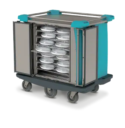 Chariot Distributeur de repas en multi-portions -  Assiettes pour maison de retraite - faible encombrement et grande capacité - COMPACTSERV_1
