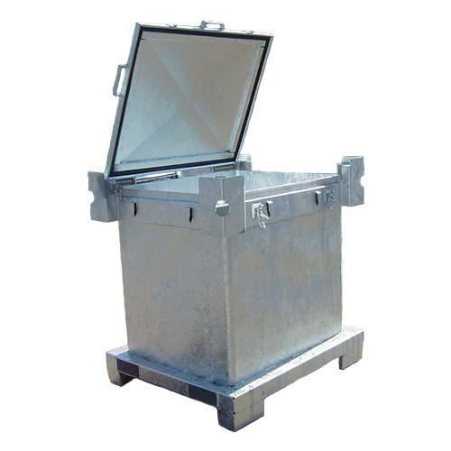 Conteneurs de stockage pour produits dangereux - GRV 600 litres en acier galvanisé, robuste et conforme ADR 6.5_1