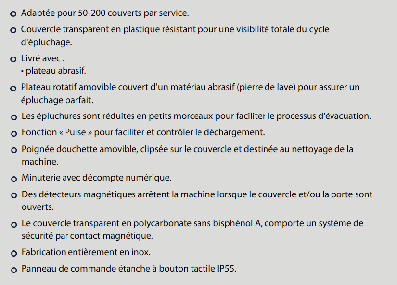 Eplucheuse 10 kg - Tri 230/400 V - plateau abrasif - Dito sama DT10E324_1