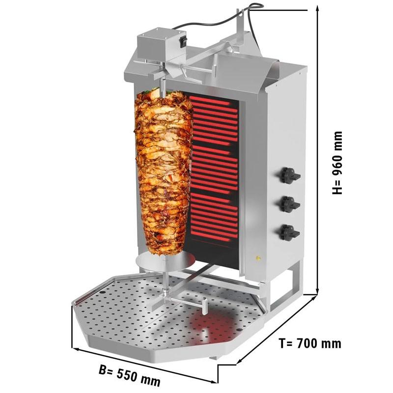 Grill Döner kebab électrique 3 brûleurs max 40 kg - moteur en haut_1