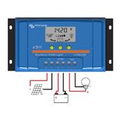 Régulateur solaire PWM 10A 48V avec écran LCD et ports USB - Victron BlueSolar_1