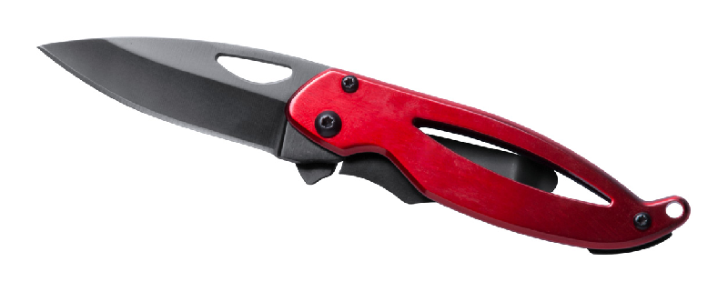 Couteau de poche en acier inoxydable - Sécurité fermeture - Couleur rouge - 55g_1