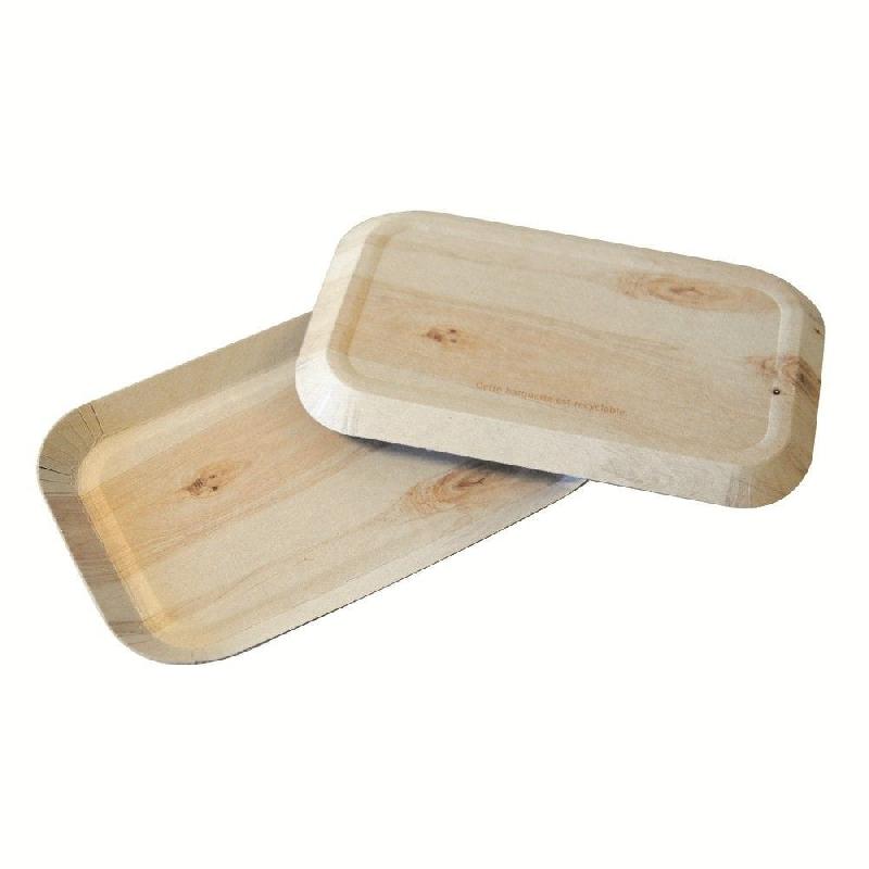 Barquette ingraissable carton taille L 21x12,7x1,4 cm imprimé bois clair par 250_1