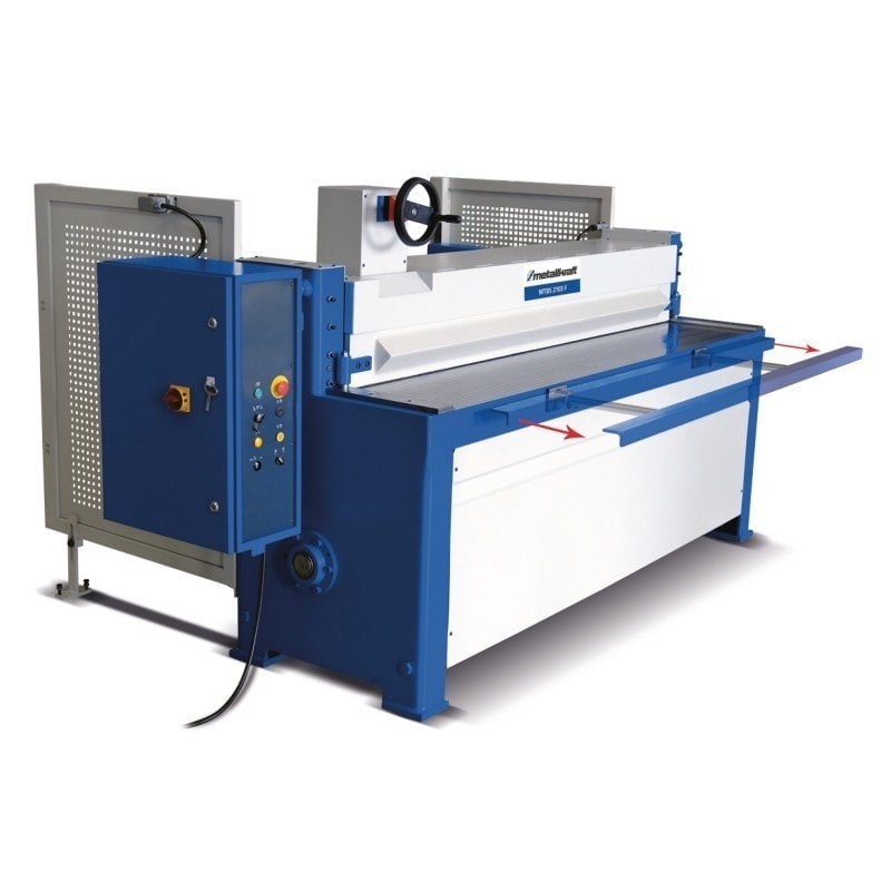Cisaille à tôle motorisée Metallkraft MTBS 2103 F - Construction robuste avec butée arrière manuelle et lame premium_1