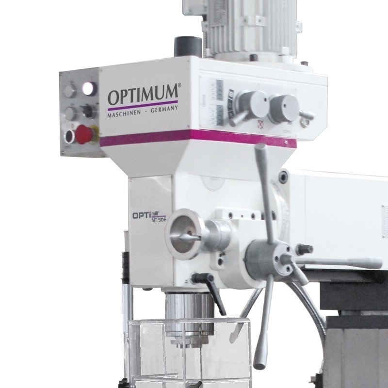 Fraiseuse universelle Optimum MT 50E - avance automatique, col de cygne réglable et table orientable ±45°_1