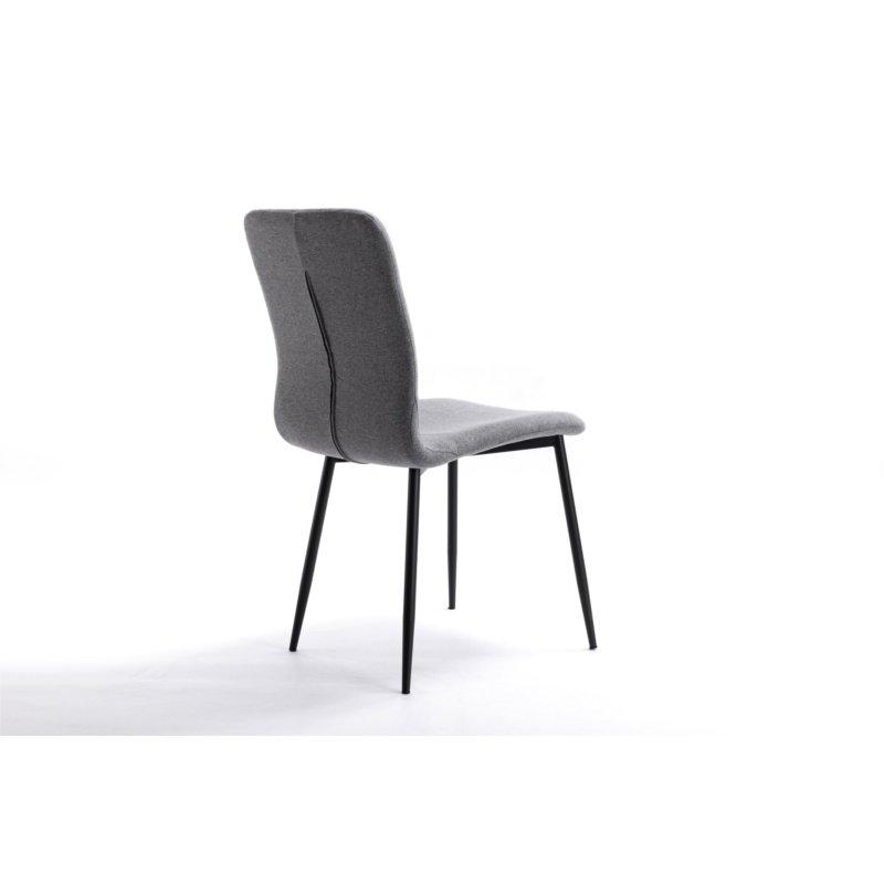Lot de 2 chaises Sylvio - Tissu gris - Structure bois et métal - Design chic et confortable_1