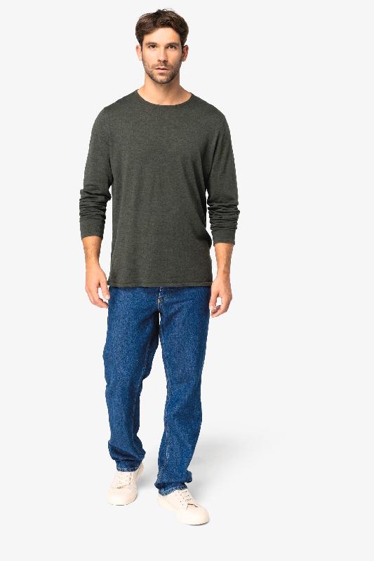 Pull écoresponsable à col rond en lyocell homme - Native Spirit - Réf: NS905 - 50% coton biologique, 50% Lyocell TENCEL_1