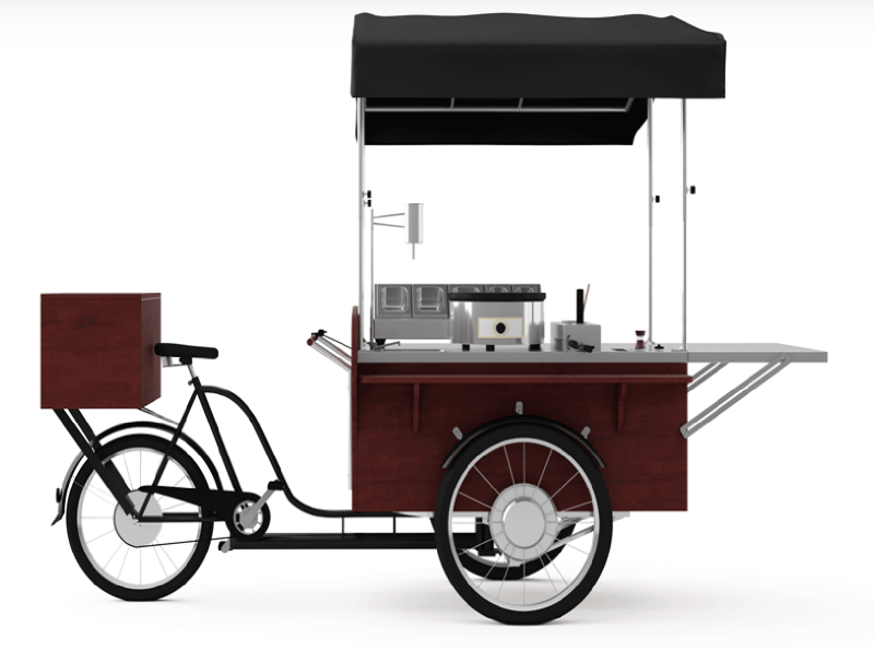 Triporteur professionnel pour la vente de crêpes sans crepiere ni distributeur a pates_1