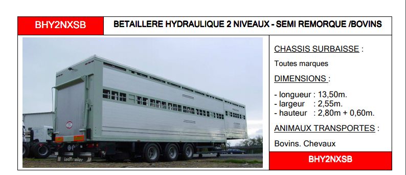 Bhy2nxsb - bétaillère  hydraulique - carrosserie guitton - 2 niveaux semi-remorque_1