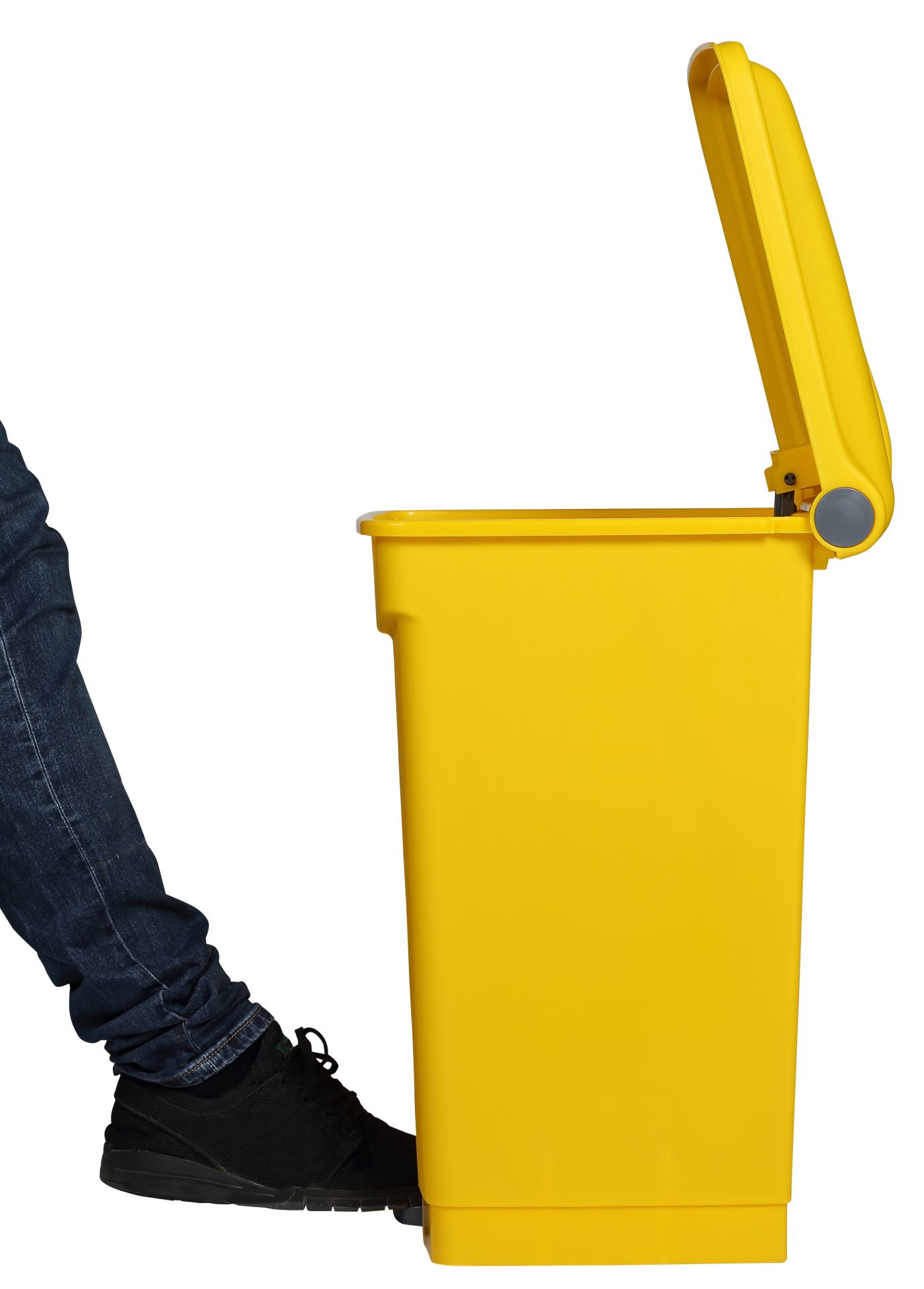 Collecteur à pédale jaune 45 L - Polypropylène - Dimensions 39,8 x 41 x 60 cm - Idéal pour la restauration et la santé_1