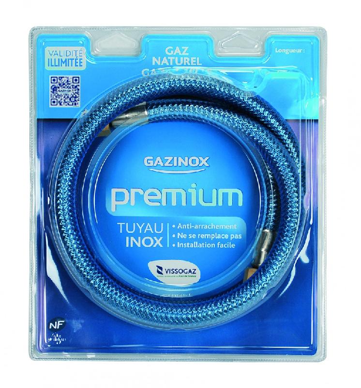 Flexible inox gaz naturel - validité illimitée - garantie à vie - 1m Masterinox Premium - GAZINOX_1