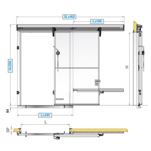 Série sc - porte de chambre froide coulissante - kylmaa - jusqu’à -25°_1