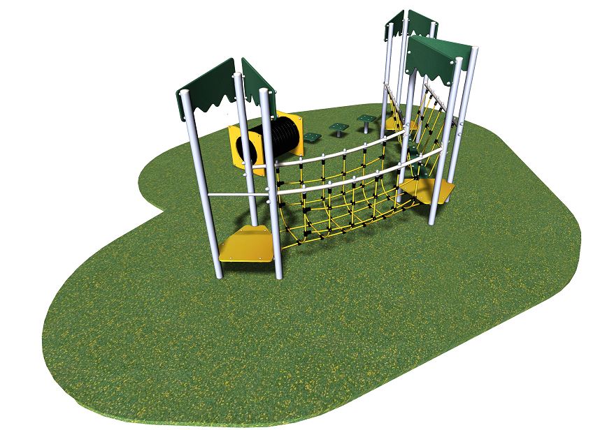 Structure de jeux 2 tours avec tunnel - Gamme Acrobatics AC30302I - Pour enfants de 1 à 8 ans, capacité 15 enfants_1