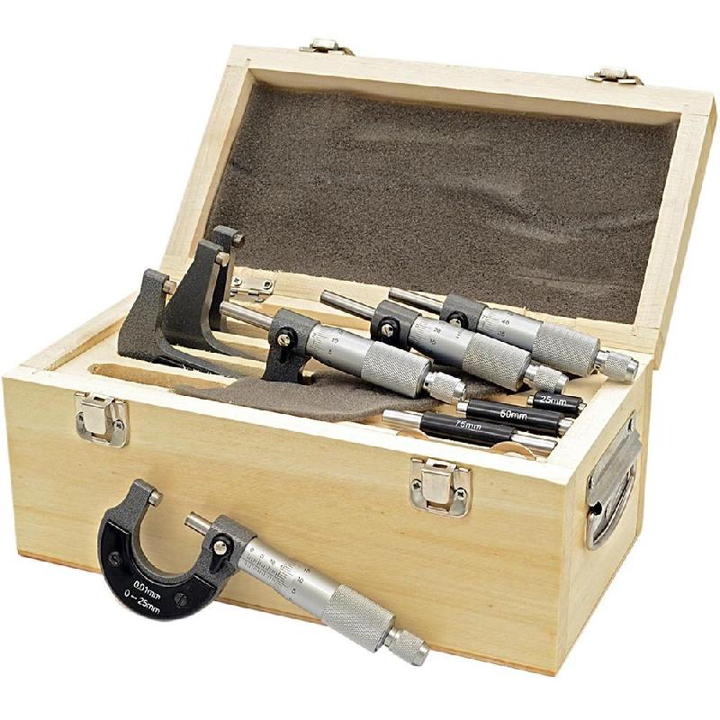 Coffret de micromètres d'extérieur - 0 à 150 mm - touches carbures et lecture au 0,01 mm_1