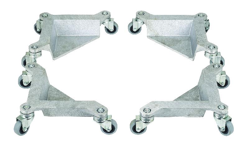 Jeu de 4 patins roulants - 600 kg de résistance - Aluminium moulé - Roues pivotantes - Marque Romus_1