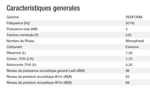 Perform 4500 groupe électrogène - Kohler - Puissance max 4 kW - 50 Hz - 230 V_1