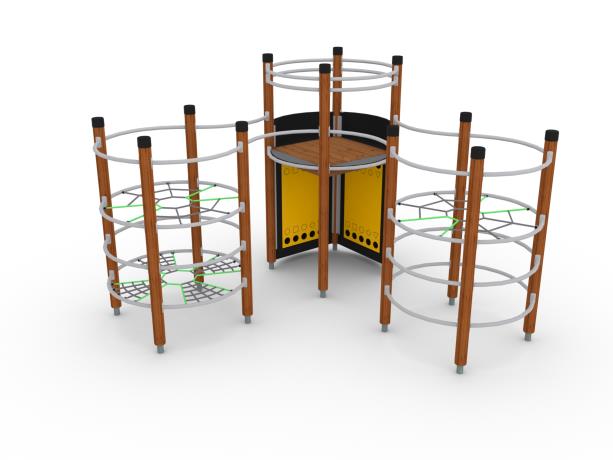 Structure multi-jeux 5 à 12 ans - UniPlay Ennaj 8071422 - Poteaux bois Hags_1