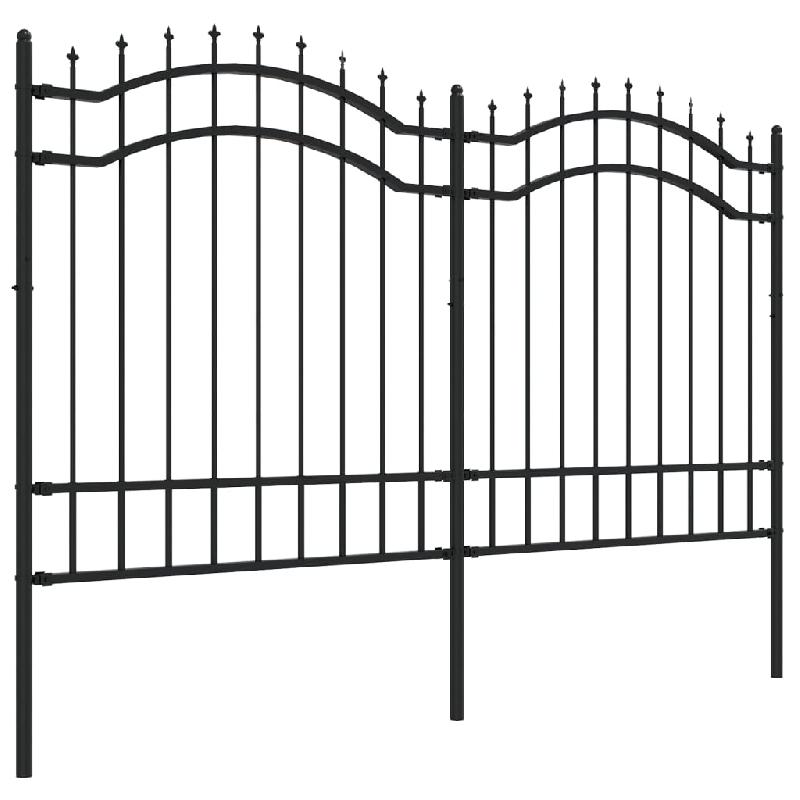 Vidaxl clôture de jardin avec sommet de lance noir 165 cm 151081_1