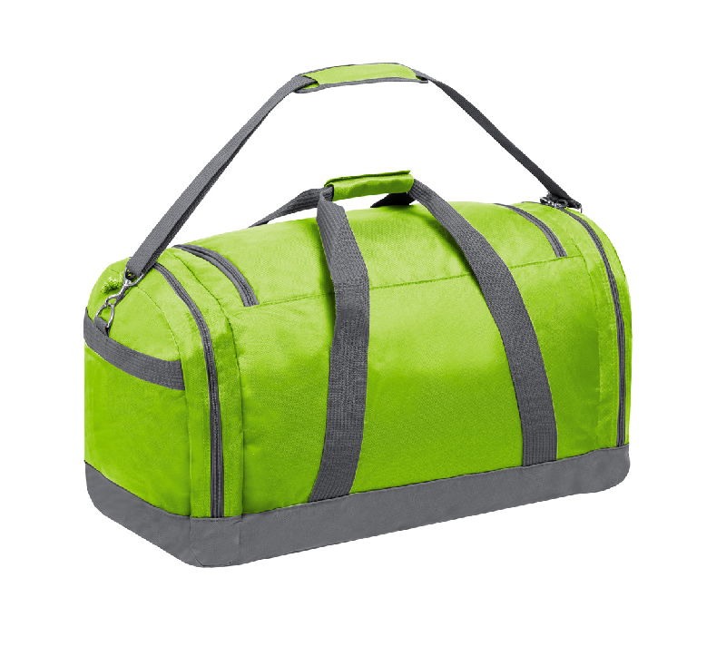 Sac de sport en polyester 600D - compartiments zippés - bandoulière réglable - vert citron_1
