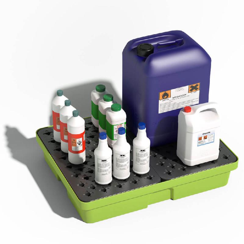 Bac de rétention PE 60 litres - caillebotis plastique - vert_1