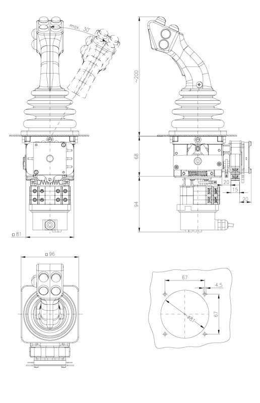 NNS0 - Joysticks industriels robustes Spohn & Burkhardt - Diamètres 8 mm et 12 mm_1